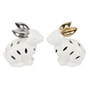 Personalized cheap wholesale rabbit ornament home goods ceramic easter decoration with gold ears