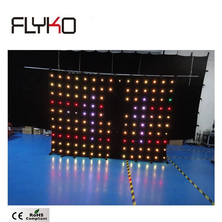 

Romantic stage wedding led curtain P200mm 2*3m led full color display curtain