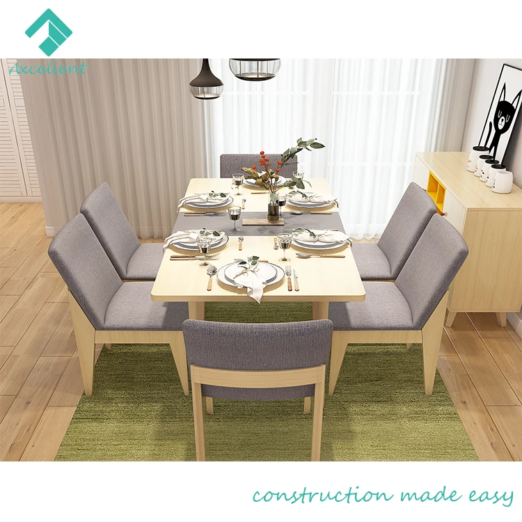 6 Seater Dining Room Table Modern Design Home Use Wooden Table And