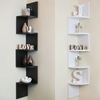 Storage Display Books Home Decor 5 Tier Corner Shelf Floating Wall