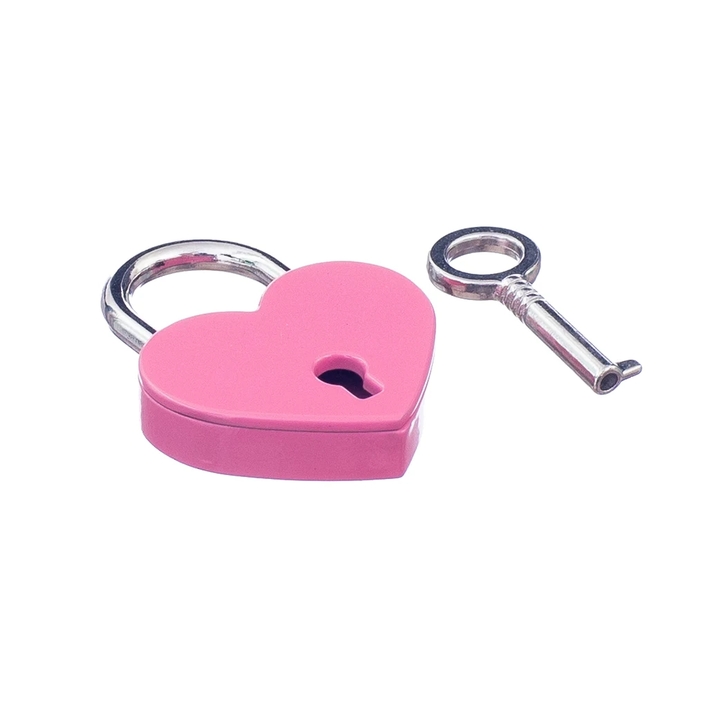 Romantic Double Heart Shape Lovers Heart Locks with Two Keys Tiny Crafts Lock 