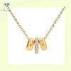 Unisex Stainless Steel Gold Women Eternal Friendship Jewelry three ring circle Interlocking Circle Necklace