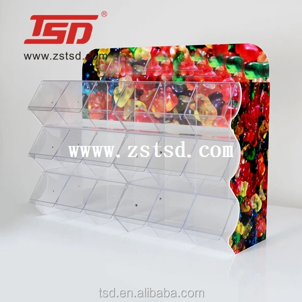 Factory Custom Clear Stable Candy Display Cases/lucite Boxes Display Rack For Sweet Candy/candy