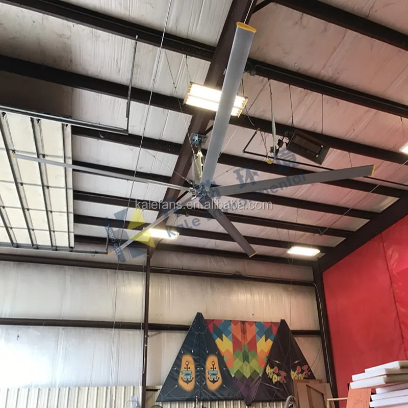 

24FT HVLS Five metal blade Large Industrial giant ventilators high performance ceiling fans, Silver
