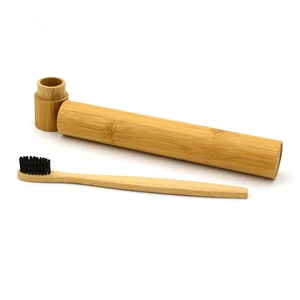 Bamboo toothbrush charcoal big bristle with engraving logo