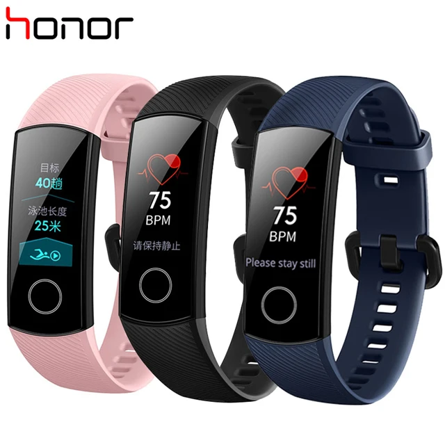 

Honor Band 4 Smart Wristband Amoled Color 0.95 Touchscreen Swim Posture Detect Heart Rate 5ATM Waterproof Sleep Snap