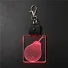 Wholesale Small Gifts Fruits Pear Design Acrylic Lighting Keychain Rgb Color Change Mini LED Keyholder
