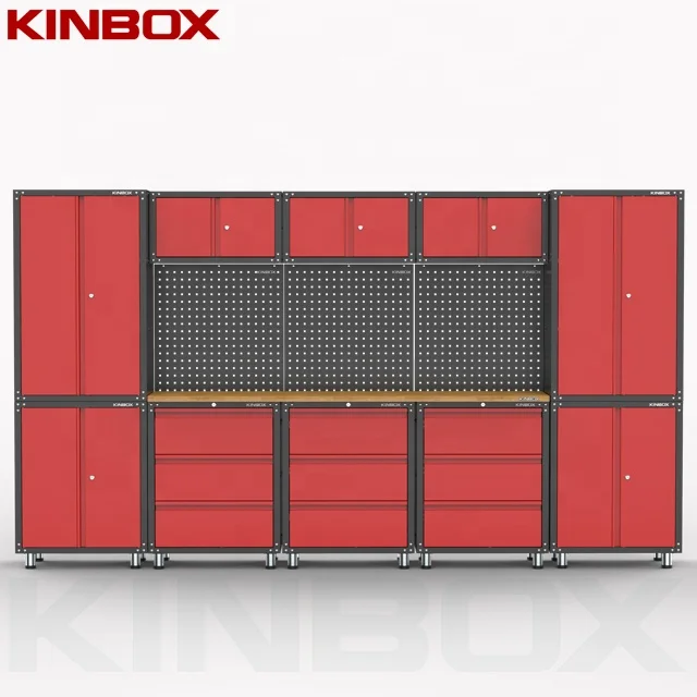 Kinbox 14 Stuks Rolling Garage Tool Kast DIY Aangepaste Kleur voor Thuis Garage