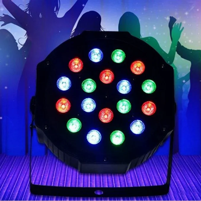RGB Par LED Stage Light 18X3W Stage Lighting for Club DJ Show Disco Party with Strobe DMX-512 Controller