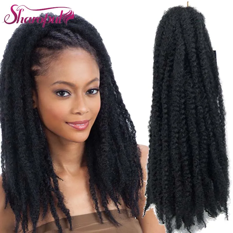 Wholesale 18 Inch 100gram Afro Kinky Curly Twist Braiding Hair Extension Crochet Afro Kinky Marley Braids