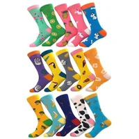 

100% cotton fashion unisex custom logo socks calcetines Meias dog cat food fruit animal funny men socks