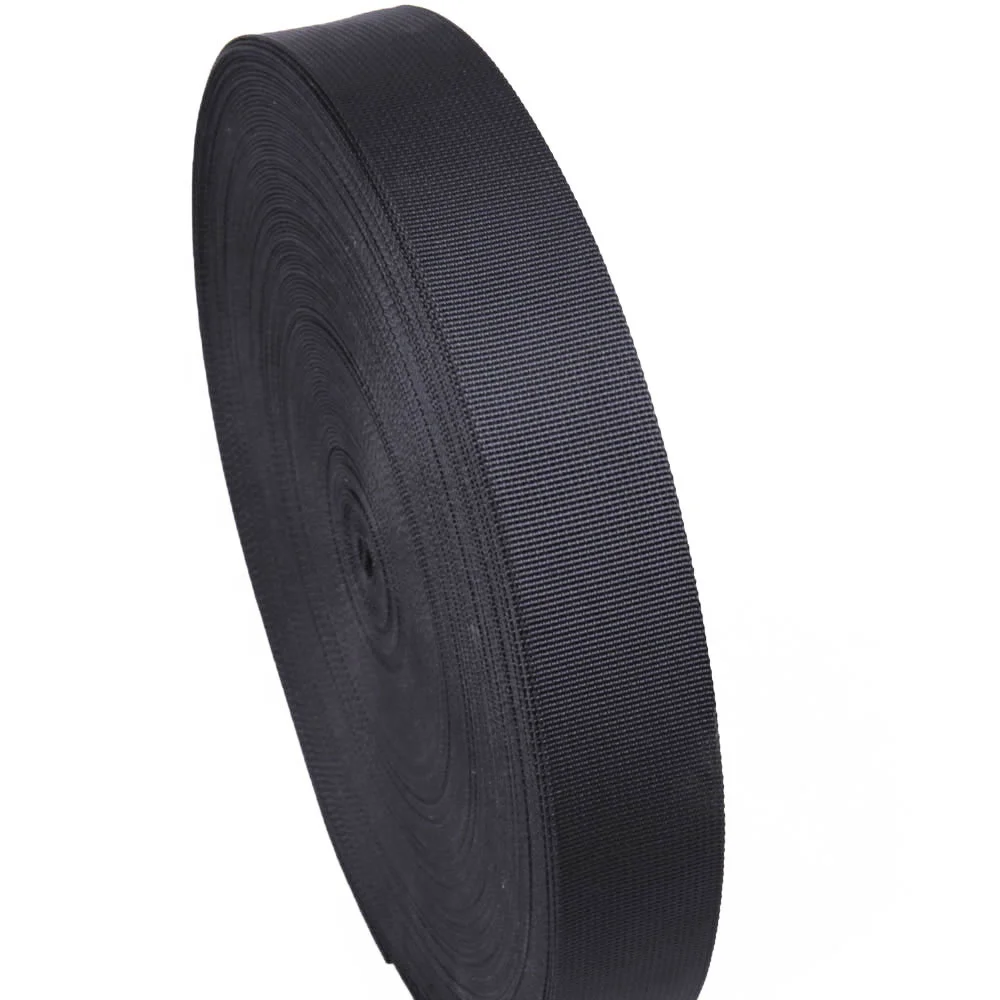 

1.5cm width 1mm thickness black stripe nylon webbing