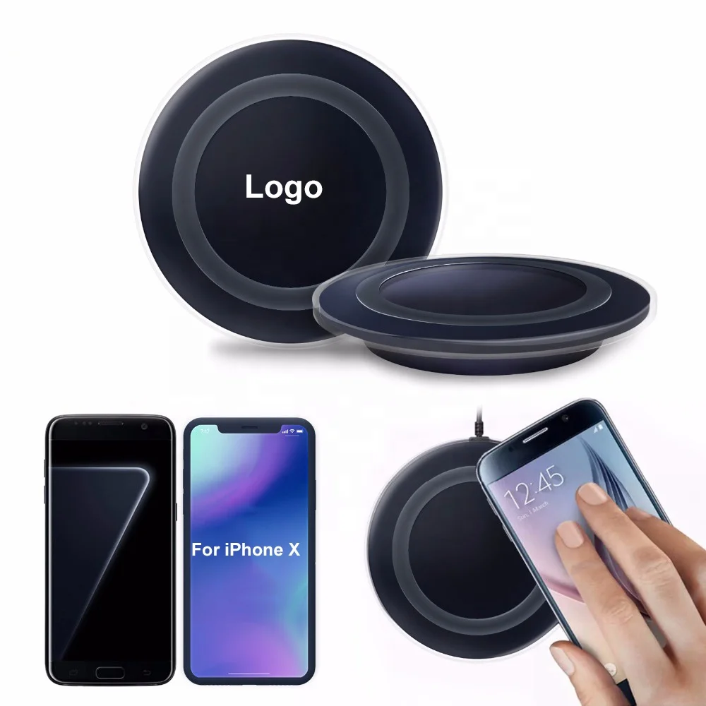 

China factory price S6 Portable Qi Wireless Mobile Phone car Charger pad for iPhone X Xs Xr 8 for Samsung S7 S8 S9 plus, Black;white