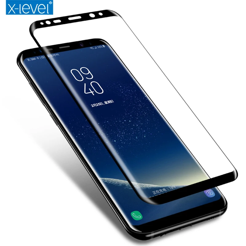 

[X-Level] HD 3D Tempered Glass 0.26mm Screen Protector for Samsung Galaxy S9 Plus Glass, Black
