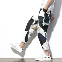 

2018 Long Jogging Trousers Custom Slim Black White Mix Clothing Men Dress Pants
