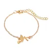 New design Gold Color Bangle World map flamingo rice beads braided rope combination 4 piece set Bracelet Alloy Jewelry Set
