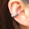 2017 circle cuff cz cuff 925 sterling silver gold black girl women 7.5mm inner cz cuff earring