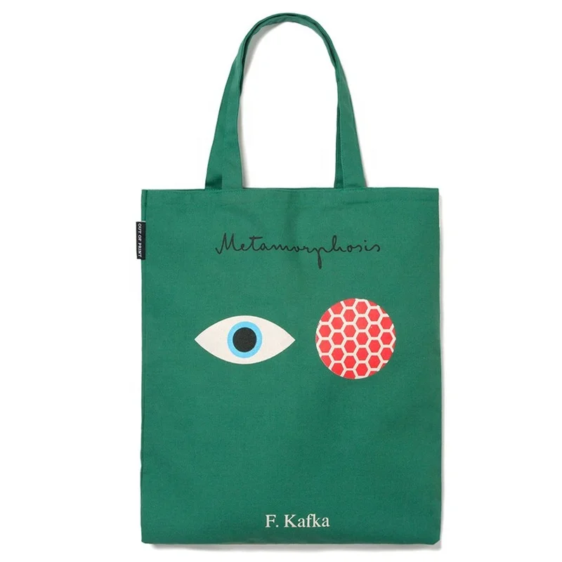 

Wholesale Full Color Print Green Color Custom Shopping Tote Bag, Canvas Bag, Customized color