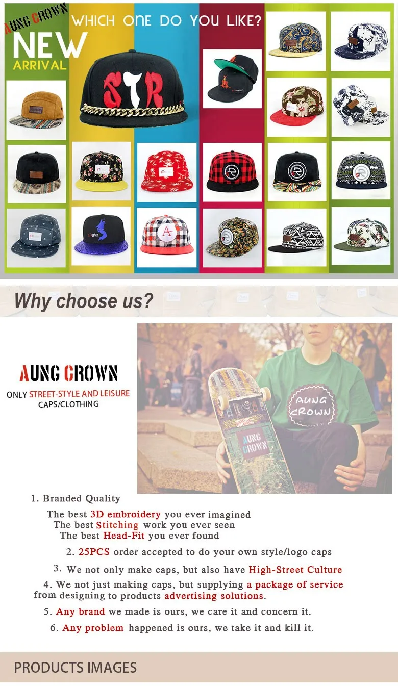 Fashion Custom Brim Flat Hats Manufactures Snapback Snapback Cap Custom