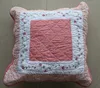 Newest Design OEM square soft canvas pillow cases patchwork and embroidered cushion covers