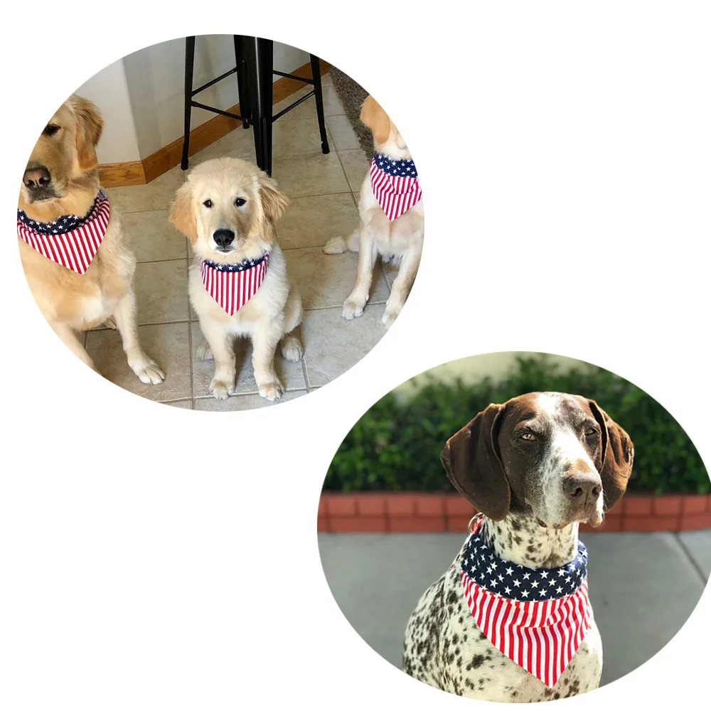 Wholesale Lovely Dog Bandanas 3pcs Double Sides Printing Cotton Dog