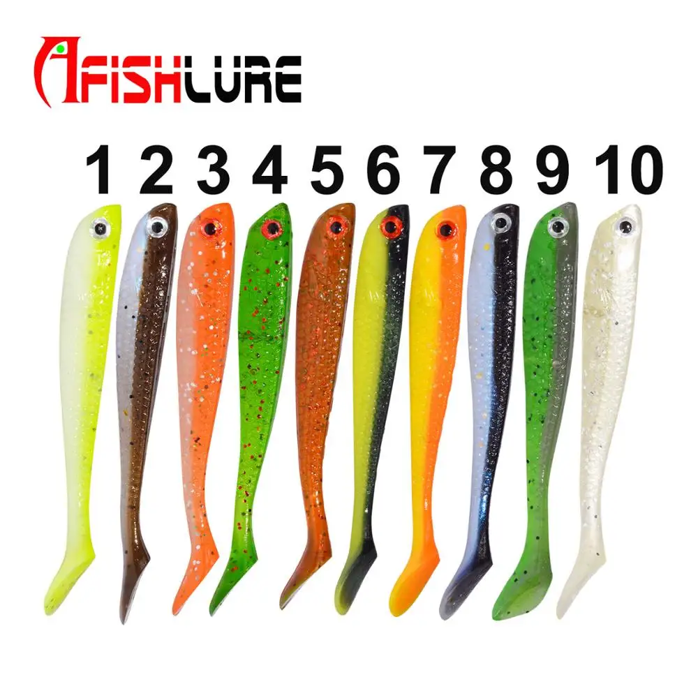 

Afishlure Soft Bait Fish 55mm 1.15g Soft Fishing Lure Silicone Bass Minnow Bait Swimbait Plastic Lure Pasca Lure Fishing, Various color