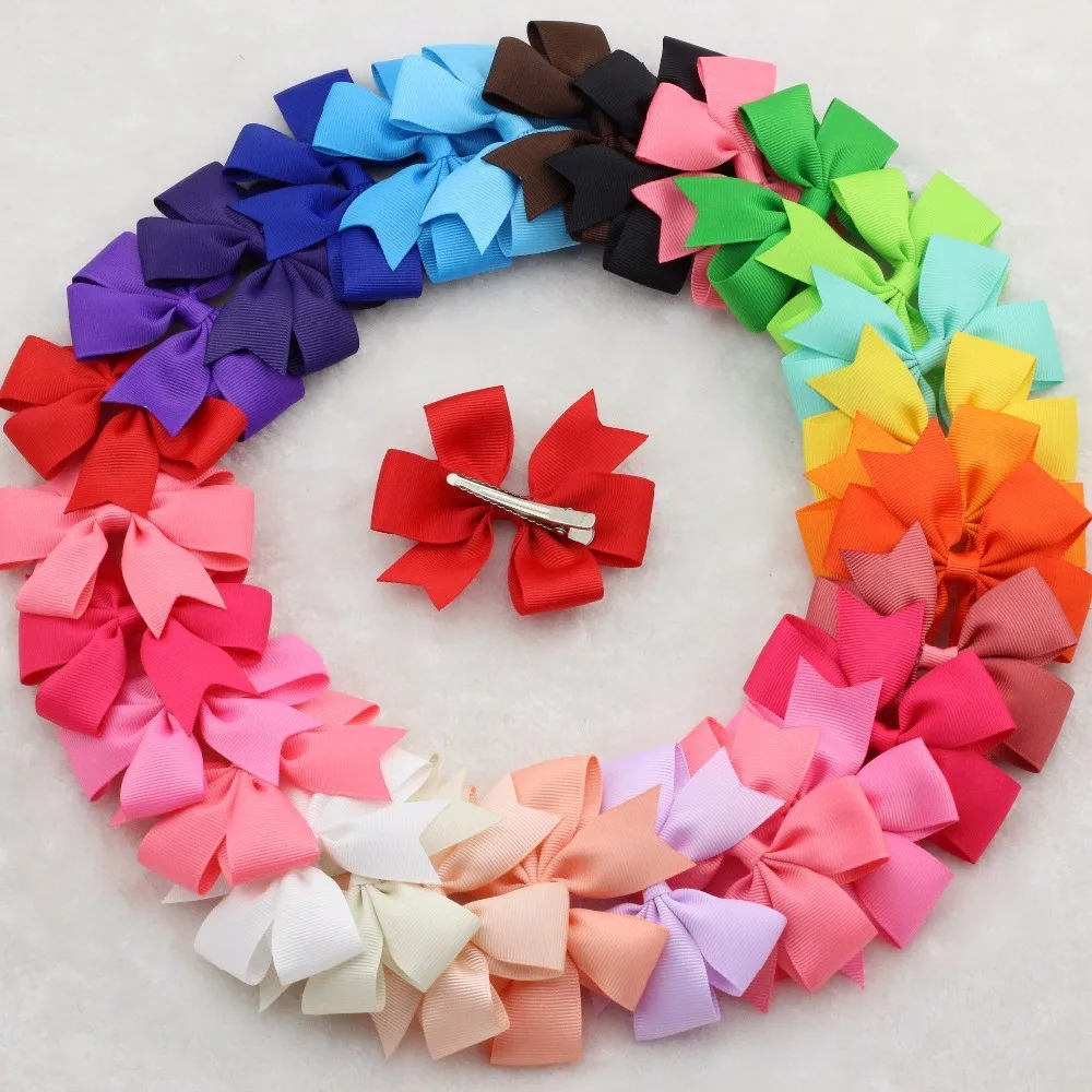Grosgrain Hair Ribbon Bow Hair Clip,All Size Ribbon Hair Bow For Girls