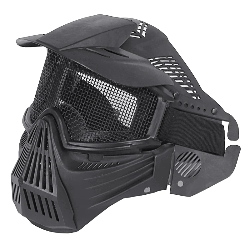 

Action Union Tactical Full Face Mask Airsoft Metal Steel Mesh Mask Outdoor Hunting Paintball CS Protective Masks, Black, tan, od