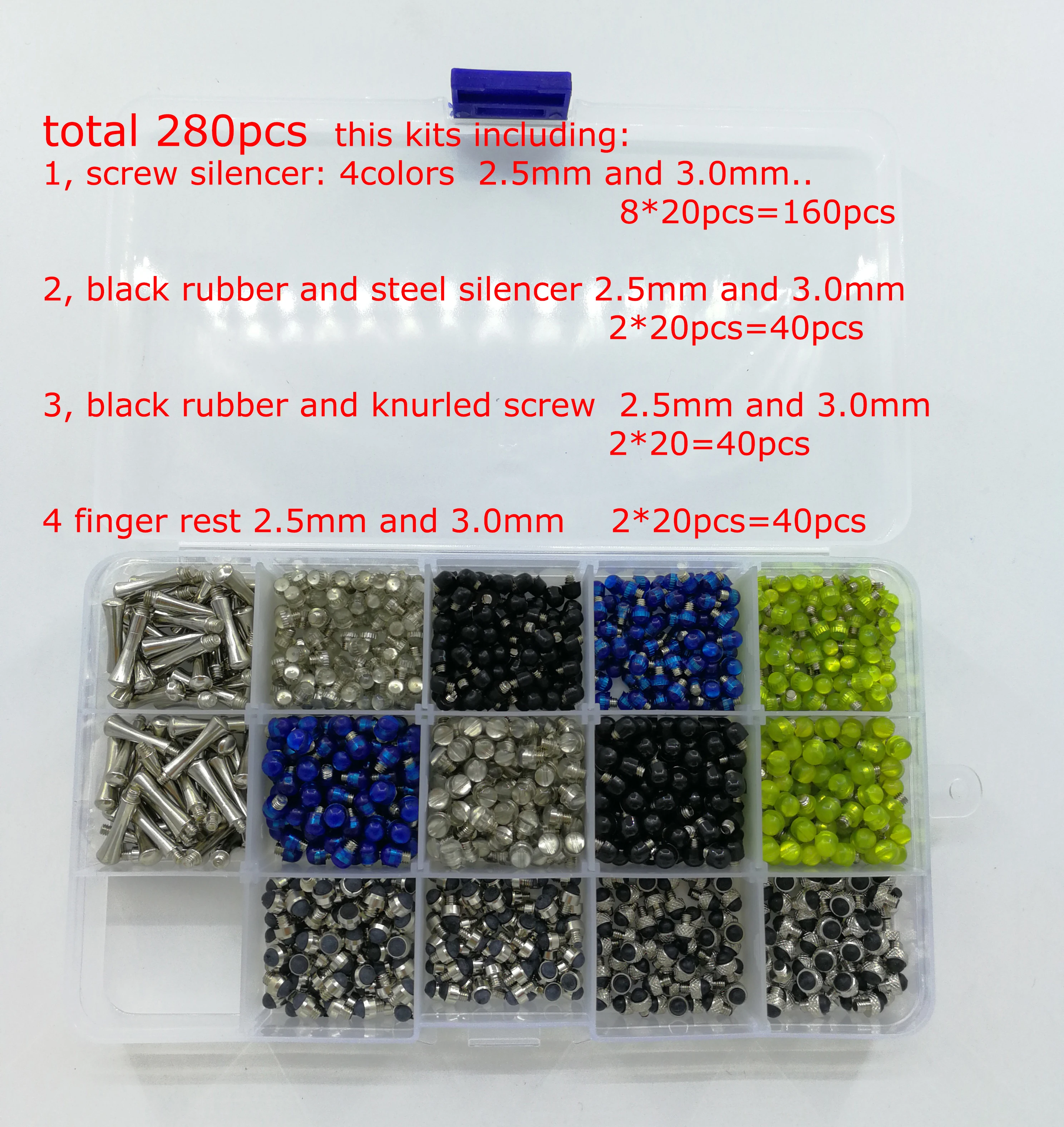

280 pcs/kit hair Scissors Silencer Parts and finger rest.