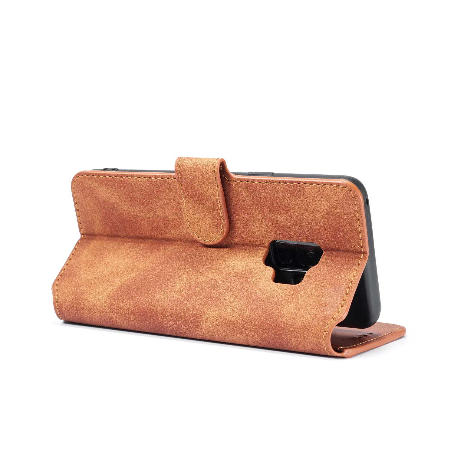 galaxy s8 s9 s10 plus note 9小袋保护套纯色小羊皮手机壳智能皮套