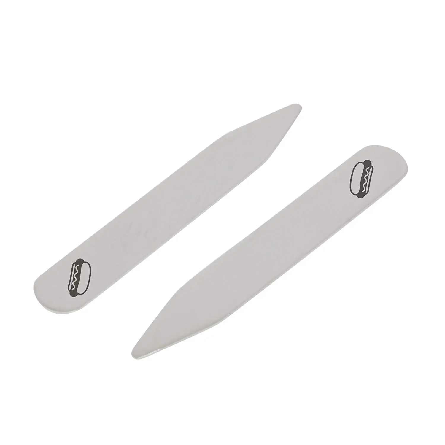 Made In USA 2.5 Inch Metal Collar Stiffeners MODERN GOODS SHOP Stainless Steel Collar Stays With Laser Engraved Swan Design