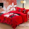 100 polyester printed romantic flannel quilt cover and pillow case