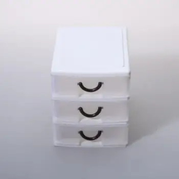 3 Layers Small Size Transparent Clear Desktop Plastic Storage