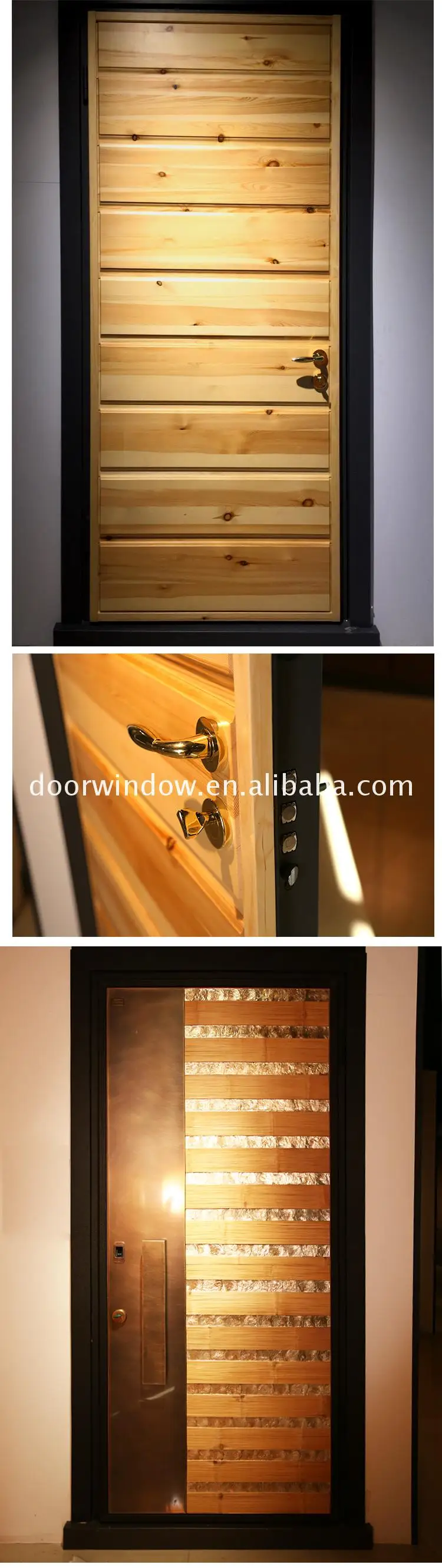China factory supplied top quality 6 panel wood doors light entry door 4 solid