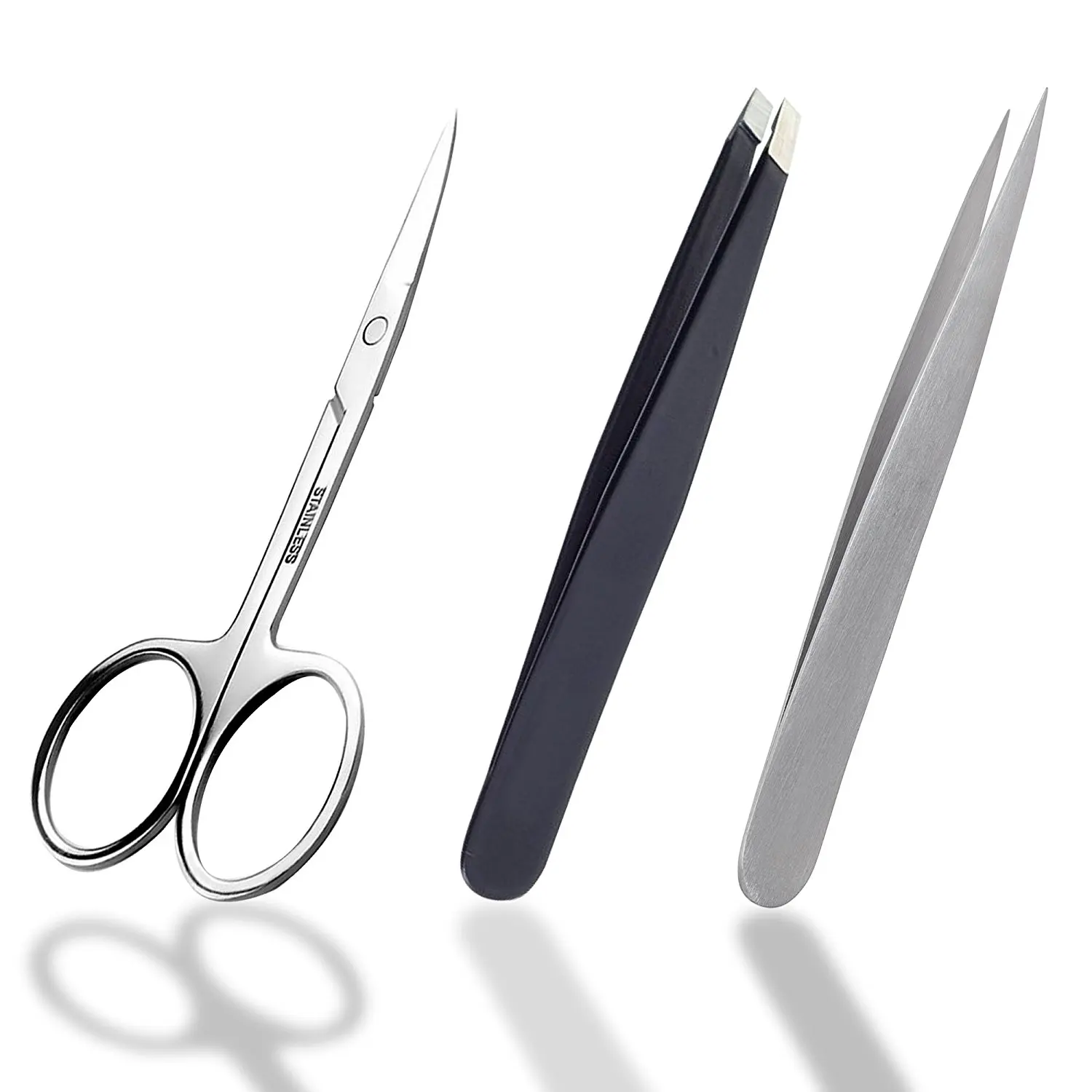 Buy Tweezers For Eyebrows Pointed Flat Slanted Tweezers