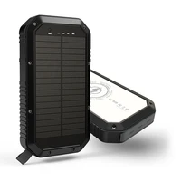 

2020 NEW Waterproof Solar Mobile Phone Charger 20000 mah 3 USB Portable Solar Power Bank with Led Light
