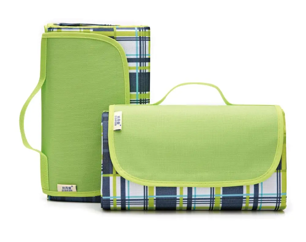 

Family Picnic Blanket with Tote Waterproof Camping Mat, As picture