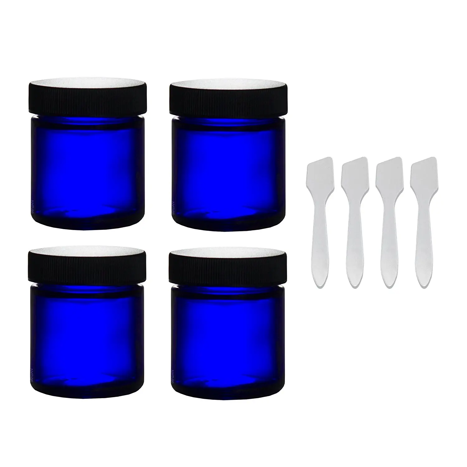 Download Buy 1.7 oz 50ml Cobalt Blue Glass Empty Cosmetic Containers Jars Black Lid 4pcs in Cheap Price ...