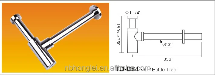 
Plastic Chrome Plated Bottle Trap For Wash Basin/Bidet TD-D84 