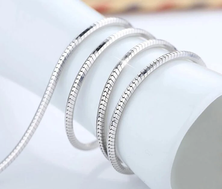 

Pure 925 Sterling Silver Snake Necklace Chain For Women Girl From JewelryPalace