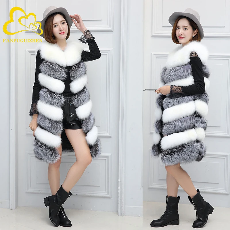 

Factory Direct Sale Cheap Women Winter Faux Fox Fur Vest faux fur coat Women Fashion Faux Fox Fur Vest, Customized color