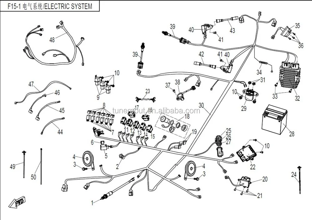 800CC UTV CFMOTO Z8 LADO A LADO ELÉCTRICO SISTEMA de ... cf moto utv 500 wiring diagram 