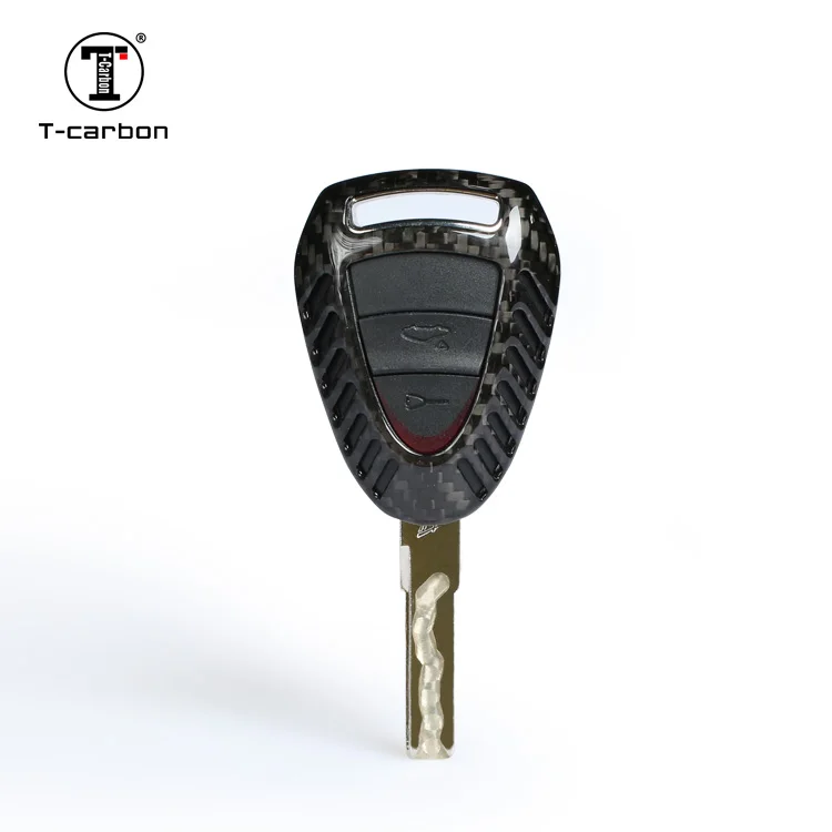 

T-carbon carbon fiber Glossy Car Key Fob Shell Case For Porsche Boxster 911 Cayman 3, Carbon fiber black