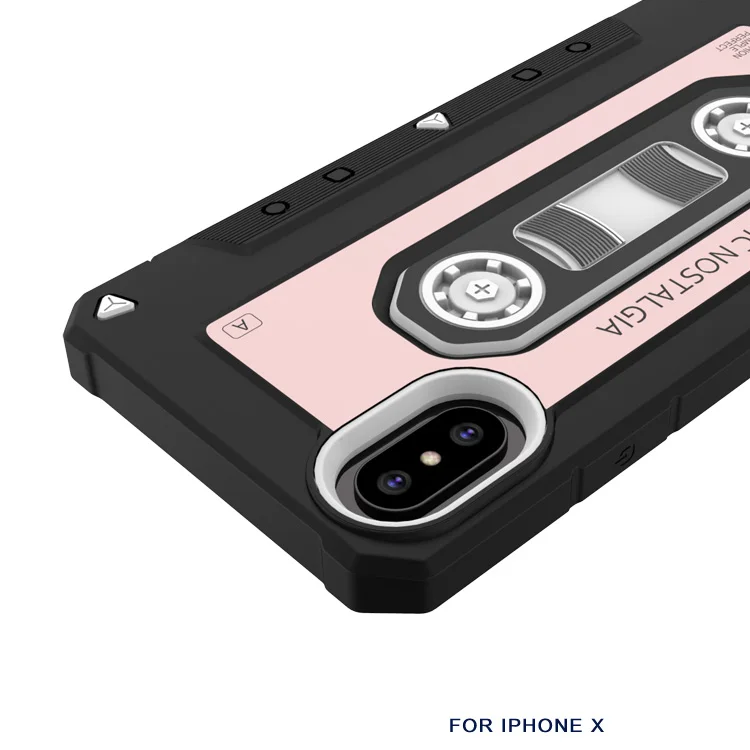 2017 Newest desig TPU+PC Classic vintage tape series cassette tape phone case for iPhonex X for iPhone case for iphone x