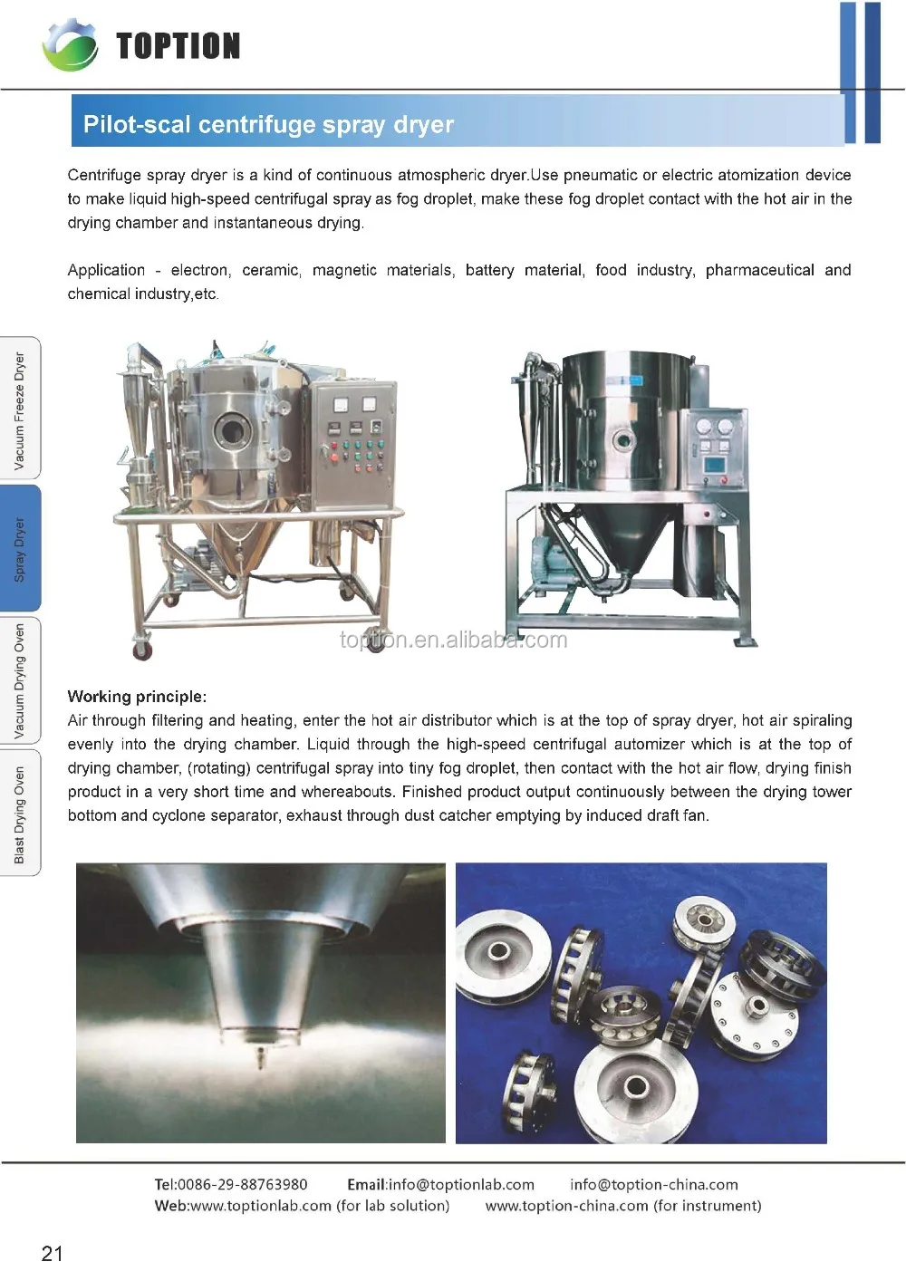 Highspeed Centrifugal Rotary Atomizer For Spray Dryer 5l/hour 10l
