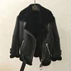 Fashion Clothing From China Genuine Lambskin Leather Fur Jacket Model for Women