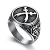 316L Tungsten Vintage Anti-silver Pirate Ring Two Swords Rings Captain Jack Ring For Men