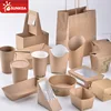 Kraft paper biodegradable food packaging containers