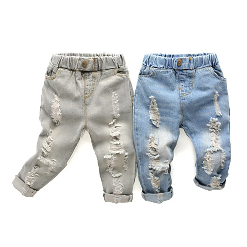 

Boy's Clothing Sets Baby Boy Clothes Good Quality Kids Wear Jeans Sets Ripped Pencil Pants
