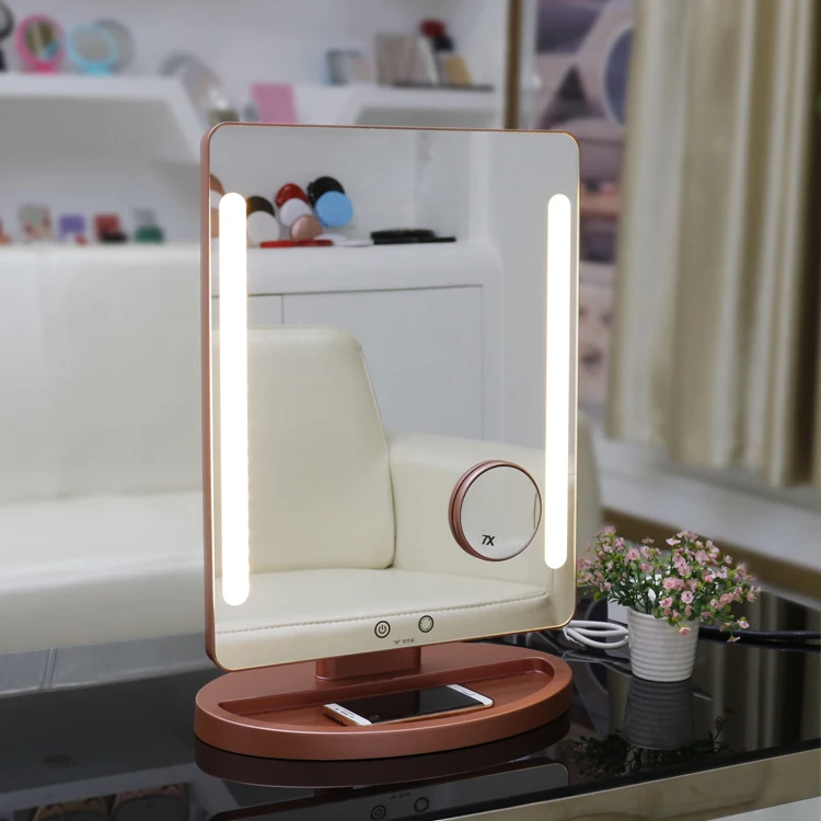 

makeup desktop dressing table LED hollywood mirror with lights around mirror